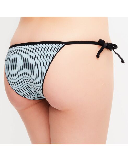 Braguitas de bikini Eva con estampado negro/turquesa