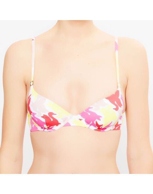 Fleur de Plume badpaktop met veelkleurige print en beugel