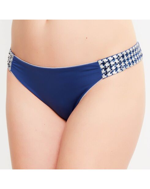 Marineblauw/zilver Summer Chain bikinibroekje met lage taille