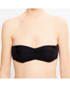 Haut de maillot bandeau Aqua Drapes noir