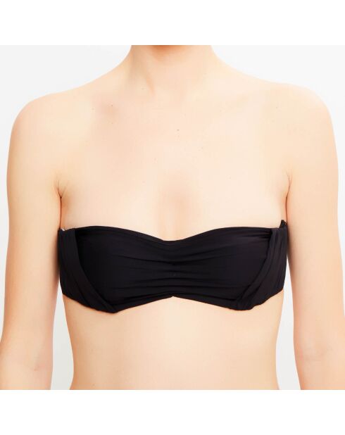 Haut de maillot bandeau Aqua Drapes noir