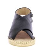 Sandales à semelle tressée noires - Talon 3 cm
