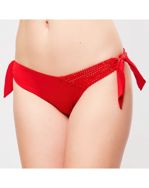 Braguitas de bikini Soutache con corbata roja relucientes