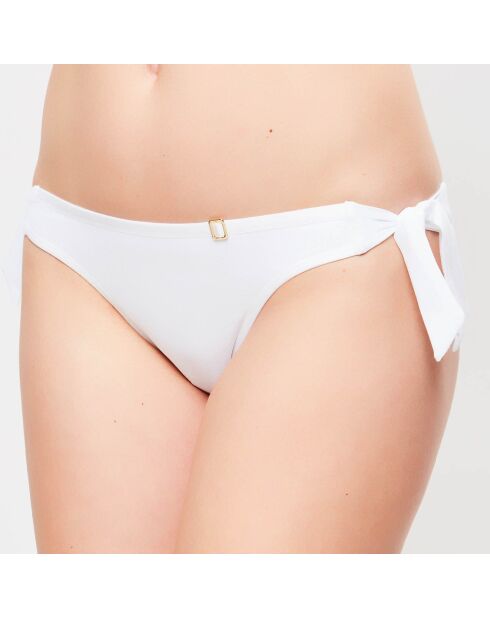 Slip bikini Swim-Essence bianchi con cravatta