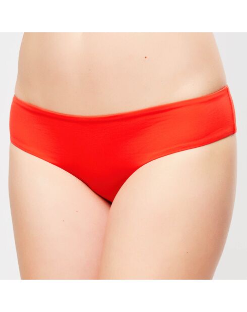 Beach Escape orangefarbene, hoch geschnittene Bikinihose