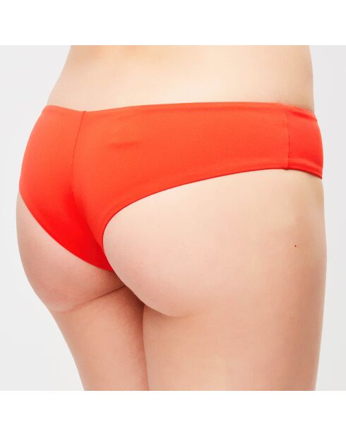 Beach Escape orangefarbene, hoch geschnittene Bikinihose