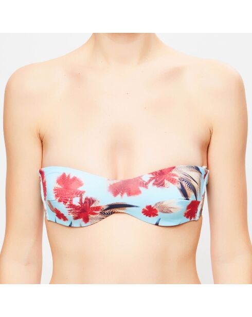 Fleur de Plume turkoois badpak met hoofdband en bloemenprint