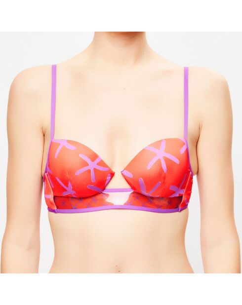 Summer Energy jersey top met rood/paarse print