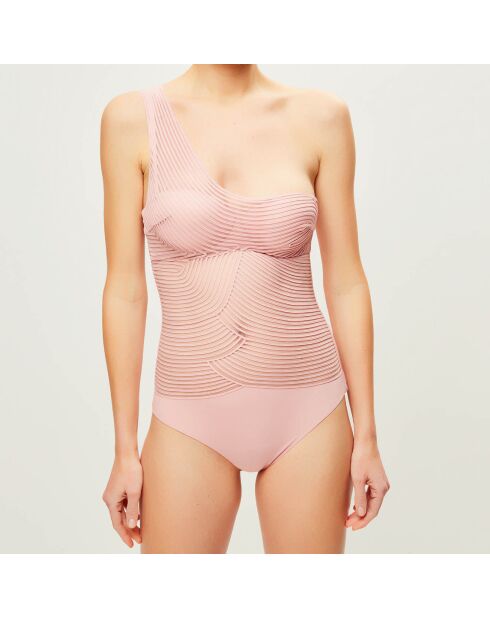 Body asymétrique paddé Garnet rose