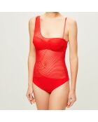 Body asymétrique paddé Garnet rouge