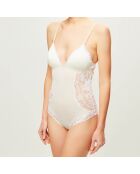 Body paddé en Soie mélangée Desert Rose blanc cassé