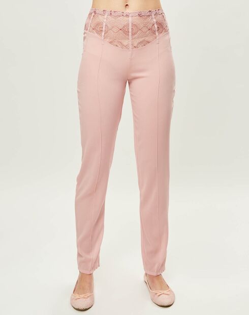 Pantalon en Soie mélangée Elements rose/rouge