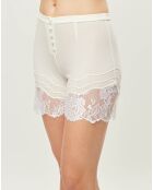 Short en Soie mélangée Desert Rose blanc cassé