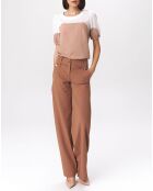 Pantalon evasé uni caramel