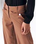 Pantalon evasé uni caramel