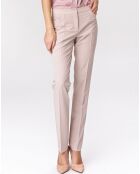 Pantalon droit uni beige
