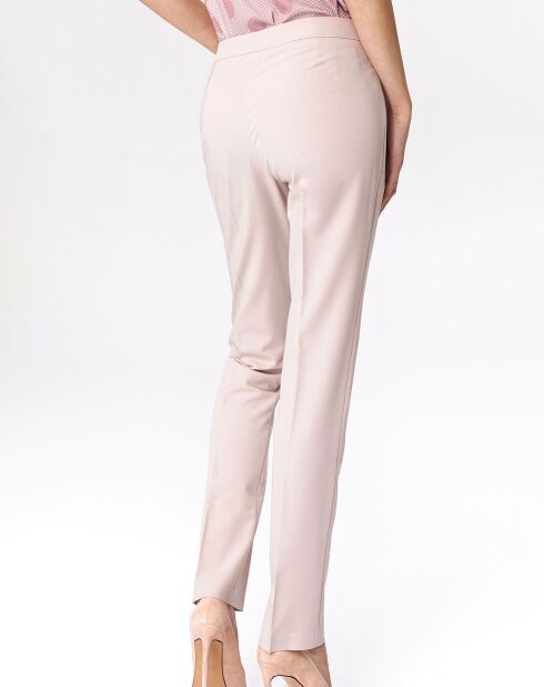 Pantalon droit uni beige