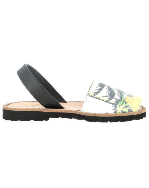 Avarcas in pelle tropicale nera/verde