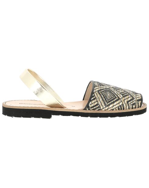 Zwarte Raffia Avarcas