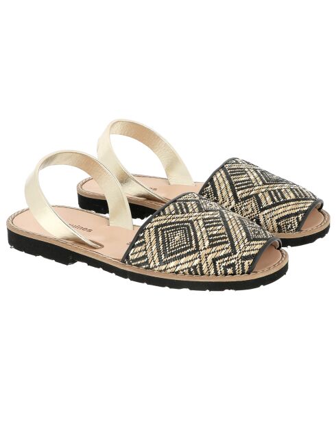 Zwarte Raffia Avarcas