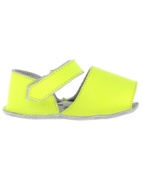 Sandali in pelle gialli fluo