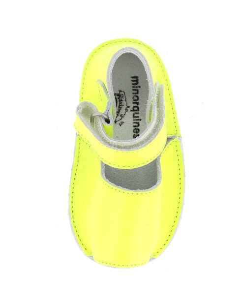 Sandali in pelle gialli fluo