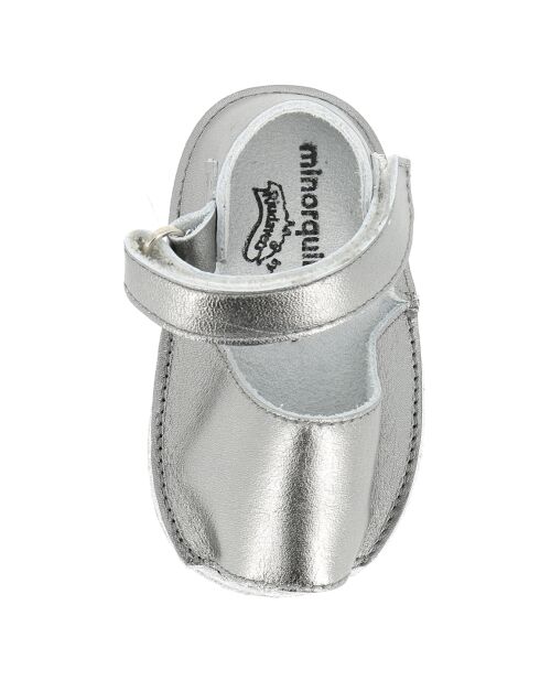 Sandalen aus Stahlmetall und Leder