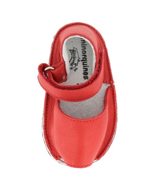 Rote Ledersandalen aus Samt