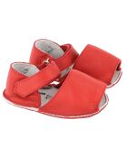Rote Ledersandalen aus Samt