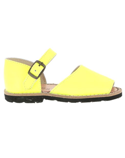 Sandali in pelle gialli fluo