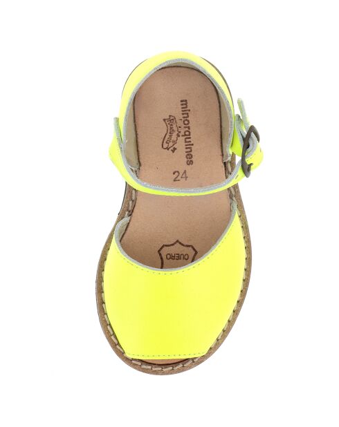 Sandali in pelle gialli fluo