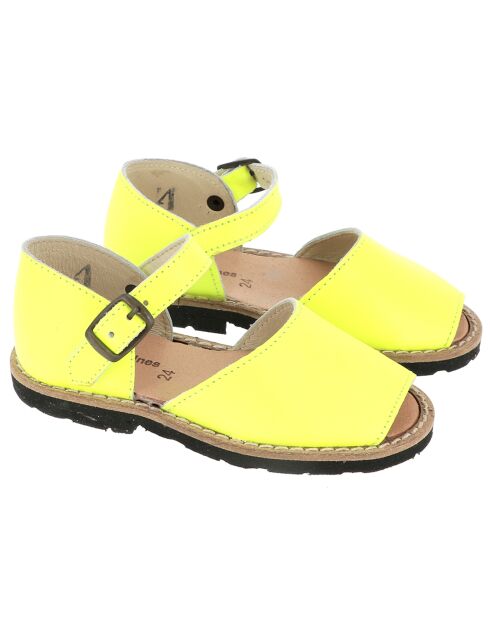 Sandali in pelle gialli fluo