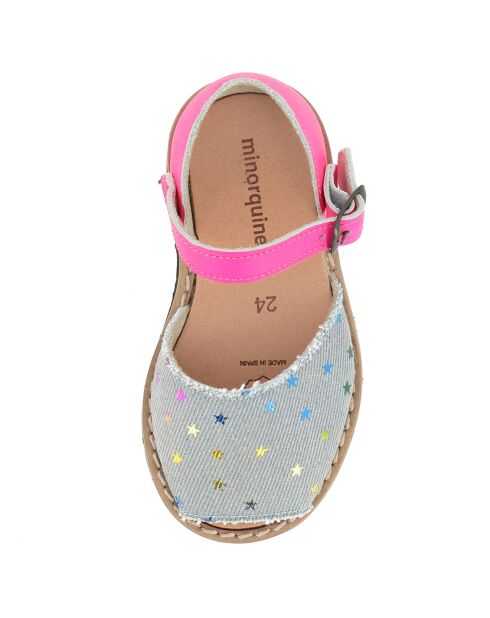 Denim/roze Jean Star leren sandalen