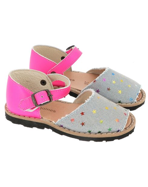 Denim/roze Jean Star leren sandalen