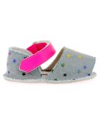 Denimsandalen met sterren en roze denim/roze