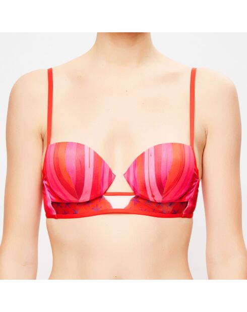 Bikinitop met rode strepen voor de zomer