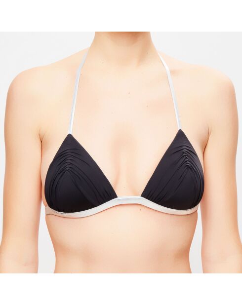 Waves zwart/zilveren triangelbikinitop