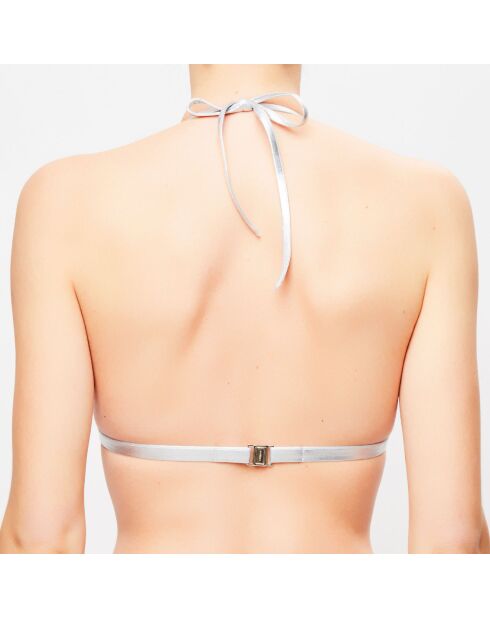 Waves zwart/zilveren triangelbikinitop