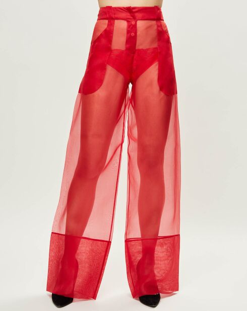 Pantalon Esprit d'Atelier 100% Soie rouge