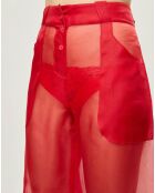 Pantalon Esprit d'Atelier 100% Soie rouge