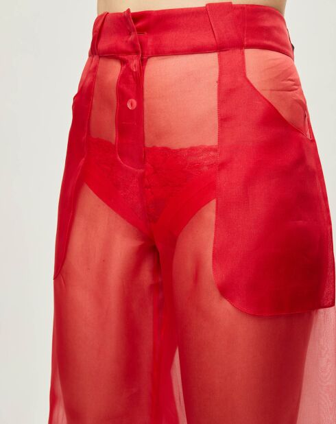 Pantalon Esprit d'Atelier 100% Soie rouge