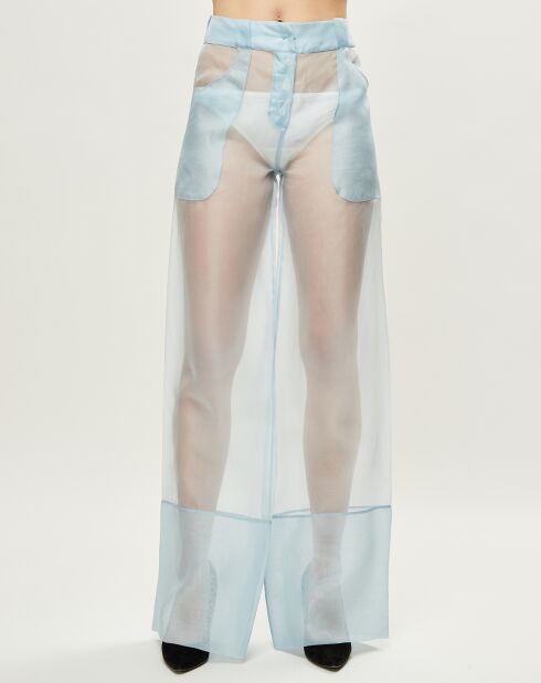 Pantalon Esprit d'Atelier 100% Soie bleu