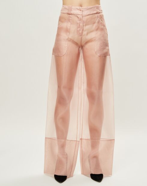 Pantalon Esprit d'Atelier en Soie rose