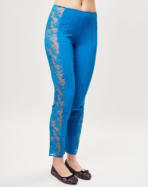 Pantalon en Soie mélangée Desert Rose bleu canard