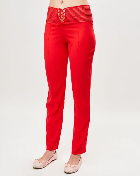 Pantalon en Soie mélangée Garnet rouge