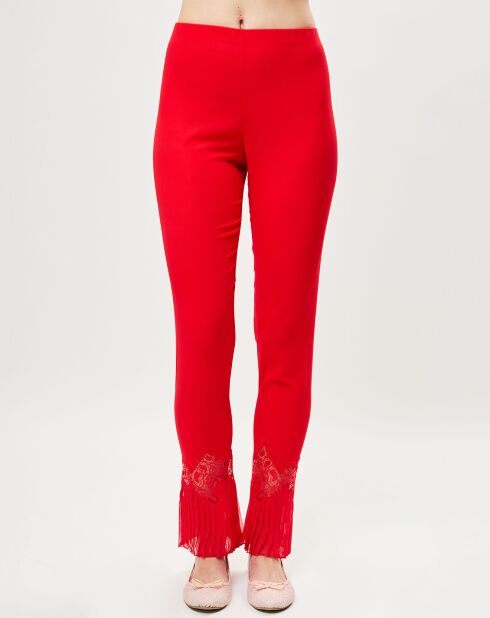 Pantalon en Soie mélangée Quartz Garden rouge vif