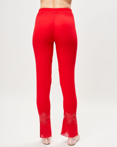 Pantalon en Soie mélangée Quartz Garden rouge vif