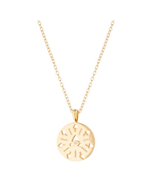 Collier Paola en laiton doré & zircon