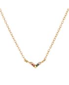 Collier Soline en laiton doré & zircons multicolores