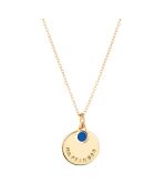 Collier Hortense en laiton doré & zircon bleu